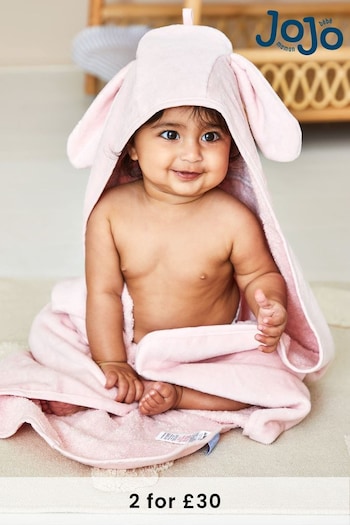 JoJo Maman Bébé Pink Bunny Hooded Towel (639522) | £19.50