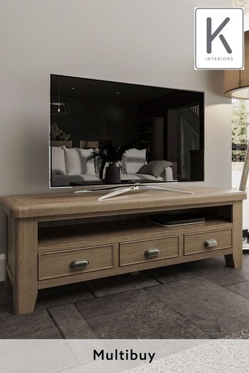 K Interiors Smoked Oak Embleton Large TV Unit (639704) | £485