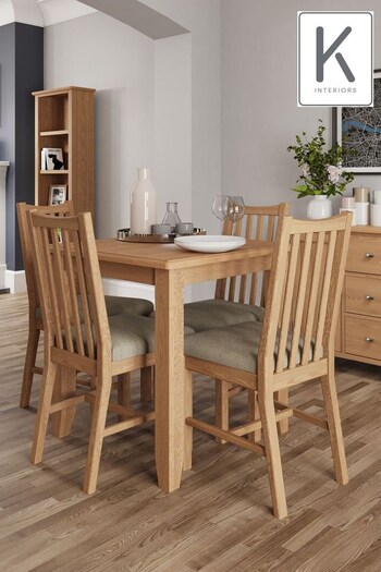 K Interiors Natural Oak Astley Fixed Top Table (639756) | £265