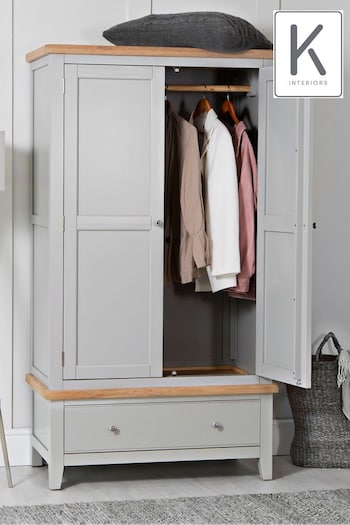 K Interiors Grey Windsor 2 Door Wardrobe (639818) | £785