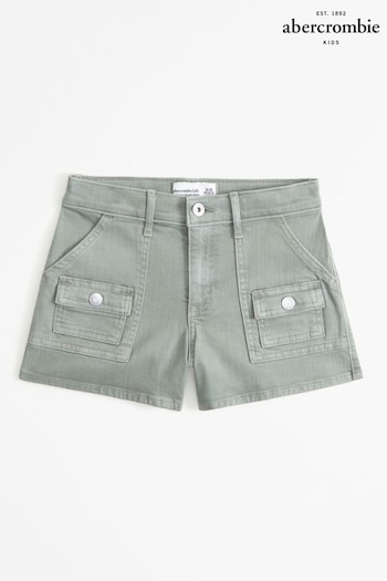 Abercrombie & Fitch Blue High Rise Utility Denim Shorts dot With Pockets (640395) | £29