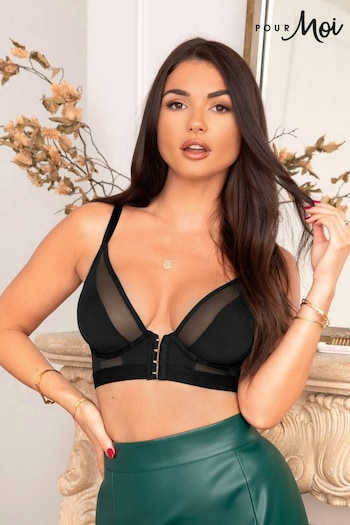 Pour Moi Black India Front Fastening Underwired Bralette (640567) | £35