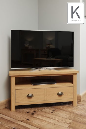 K Interiors Oak Lana Corner TV Unit (640657) | £255