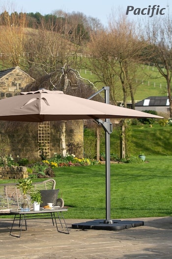 Pacific Cream Taupe Garden Challenger T2 3.5 x 2.6m Oblong Anthracite Parasol (640738) | £550