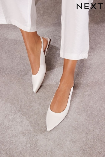 Ivory Forever Comfort® Wedding Point Toe Slingback Bridal shows Shoes (641081) | £42