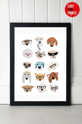 Black Dogs in Glasses by Hanna Melin Framed Print (641151) | £47 - £132