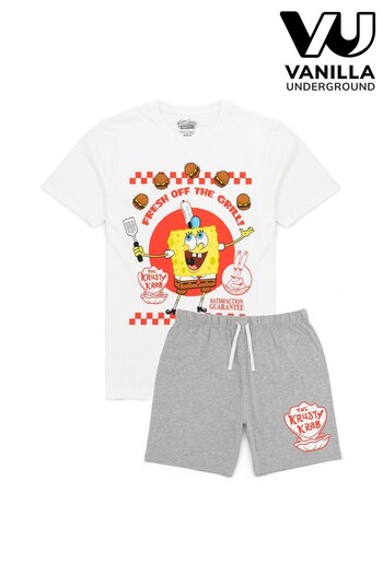 Vanilla Underground White Mens Spongebob Short Pyjamas (641781) | £25
