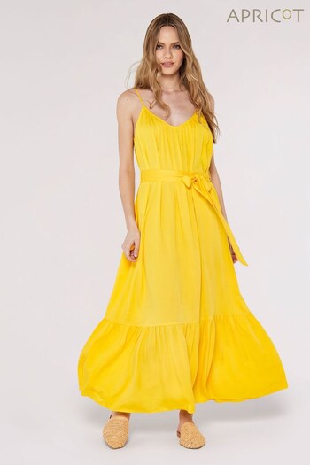 Apricot Yellow Twill Slub Tiered Cami Dress (641795) | £39