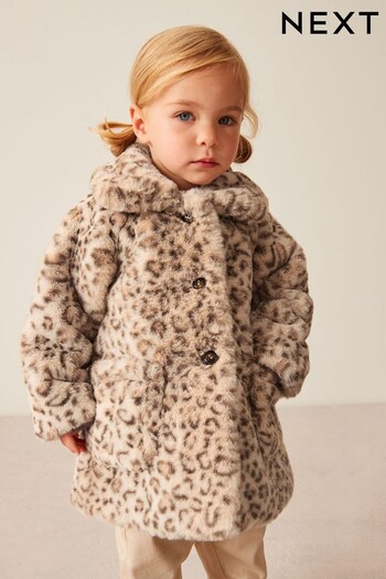 Animal Print Faux Fur Coat (3mths-7yrs) (642009) | £30 - £34