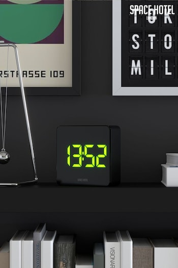 Space Hotel Black A Modern LED Alarm Clock (642336) | £26