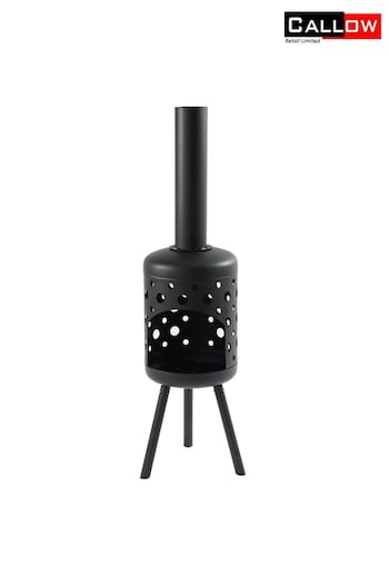 Callow Black Gozo 115cm Tower Outdoor Fireplace (642387) | £185