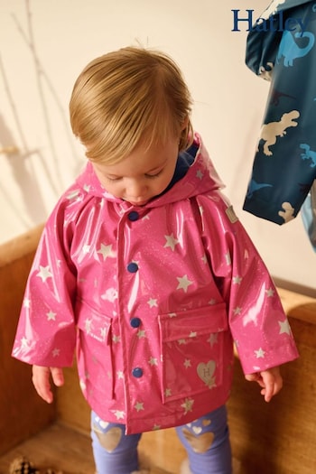 Hatley Baby Pink Glitter Stars Raincoat (642478) | £42