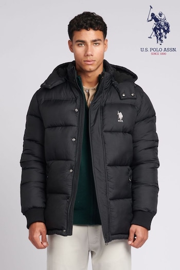 U.S. Polo Assn. Mens Hooded Quilted Puffer Coat (642672) | £125