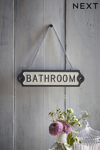 Black/White Bathroom Hanging Sign (642722) | £7