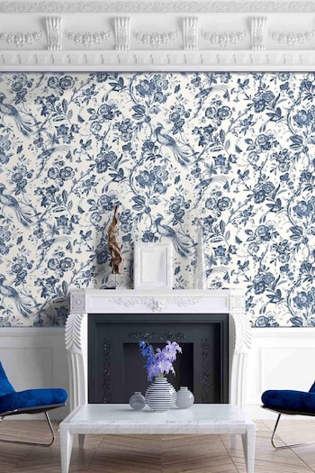 Woodchip & Magnolia Blue Plumage Wallpaper (642854) | £110