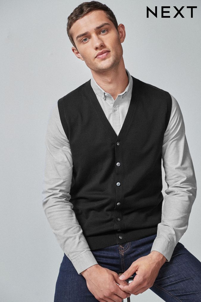Mens Sleeveless Knitwear Next Official Site