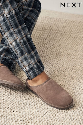 Taupe Brown Signature Suede Slippers (642892) | £30