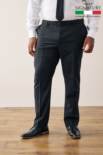 Black Regular Fit Signature Tollegno Wool Suit: Trousers (642971) | £69