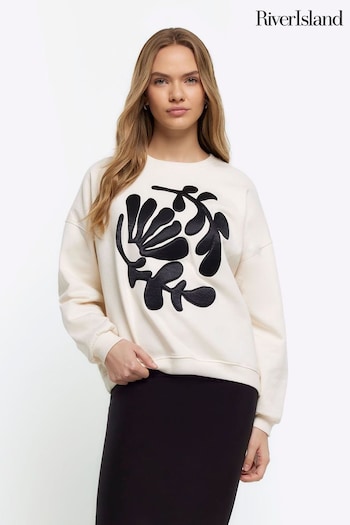 River Island Cream Flower Graphic Sweatshirt (643086) | £38