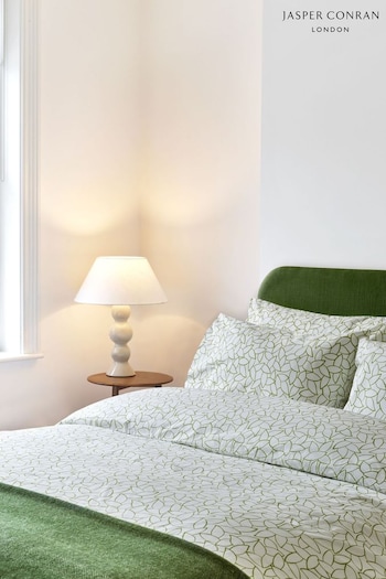 Jasper Conran London Green Mini Leaves 200 TC Percale Duvet Set (643147) | £60 - £125