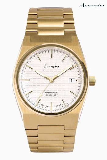 Accurist Mens Gold Tone Origin Automatic Gold Stainless Steel Bracelet 41mm Watch (643176) | £339