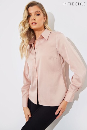 In The Style Nude Matte Satin Shirt (643277) | £32