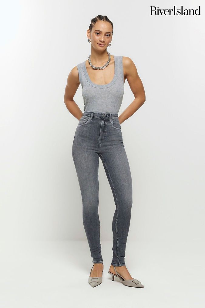 Grey skinny outlet jeans womens uk