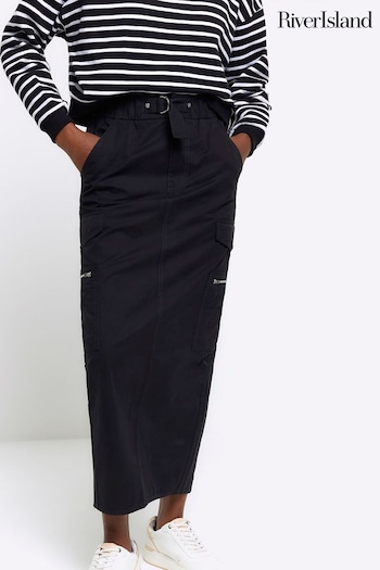 River Island Black Pocketed Denim Pencil Skirt (643460) | £45
