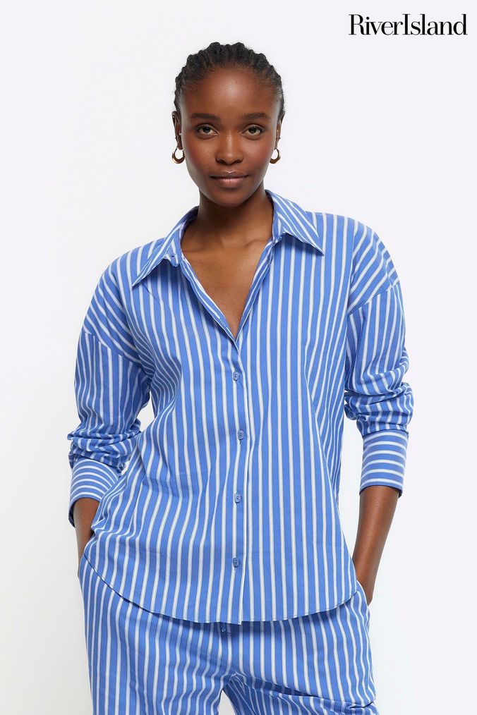 River island hot sale blue shirt