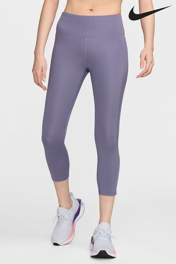 Nike Purple Fast Mid Rise Crop Running Leggings (643567) | £45