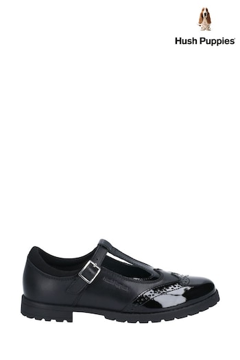 Hush Puppies Black Maisie Junior Buckle School Shoes (643657) | £53