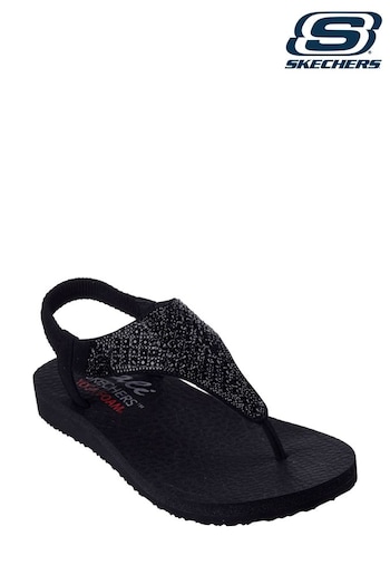 Skechers 302145L Black Meditation Rockstar Sandals (643679) | £39