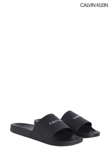 Calvin Klein Branded Pool Black Slides (643767) | £50
