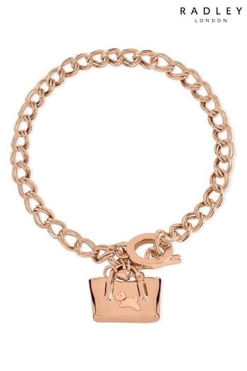 Radley Ladies Rose Gold Tone Wood Street 18ct Handbag Double Link Bracelet (643776) | £35
