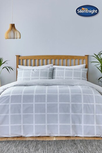 Silentnight Grey Spot Check Duvet Cover and Pillowcase Set (643910) | £25 - £37