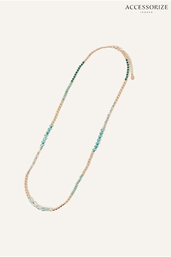 Accessorize Green Beaded Longline Necklace (644076) | £14