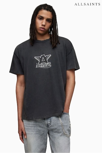 AllSaints Black Match Crew T-Shirt (644115) | £55