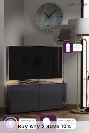Frank Olsen Grey Smart LED Corner TV Stand (644190) | £370