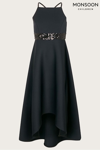 Monsoon Sequin Scuba Prom Black Dress (644462) | £48 - £53