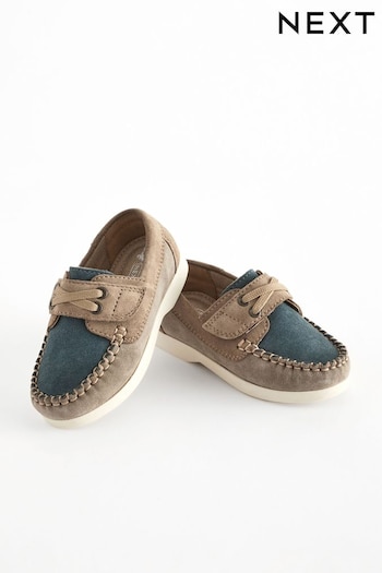 Stone/Mineral Blue Leather Boat mulher Shoes (644779) | £26 - £30