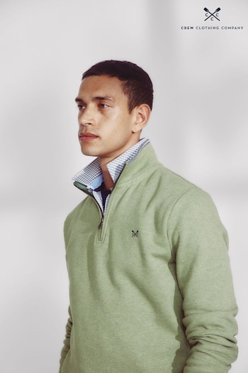 Crew Clothing Company Duck Egg Green Cotton Casual Sweater (644823) | £65