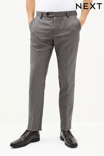 Light Grey Skinny Machine Washable Plain Front Smart Trousers (644848) | £20