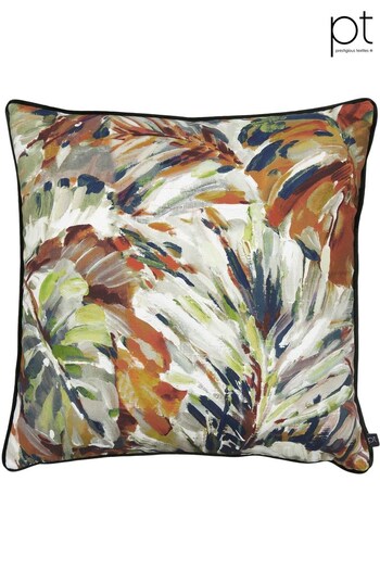 Prestigious Textiles Spice Orange Palmyra Tropical Feather Filled Cushion (644940) | £40