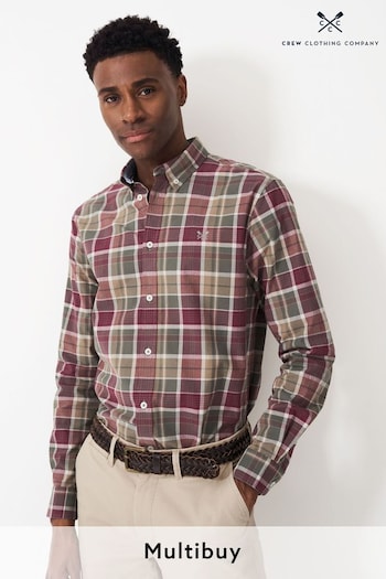 Crew Clothing Company Natural Check Print Cotton Classic Shirt (644967) | £65