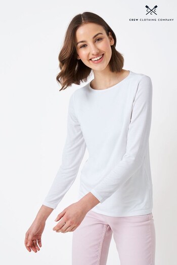 Crew Clothing Company White Long Sleeve T-Shirt (645101) | £22