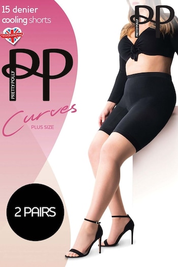 Pretty Polly Curves Cooling Anti Chafing Black Shorts 2 Pair Pack (645147) | £22