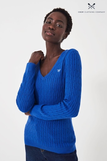 Crew Clothing Company Bright Blue Textured Cotton Jumper (645174) | £55