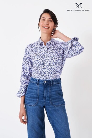 Crew Clothing Company Blue Multi Spot Cotton Classic Shirt (645437) | £59