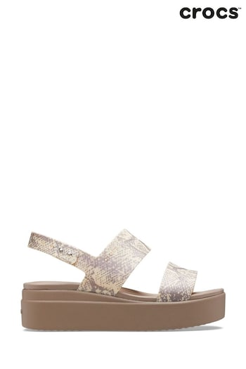 Crocs Slate Natural Brooklyn Snake Low Wedges (645804) | £55