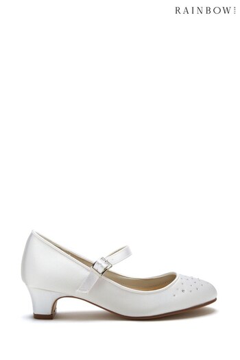 Rainbow Club White Kids Verity Satin Bridesmaid Asia Shoes (645841) | £38
